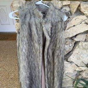 Long faux fur vest